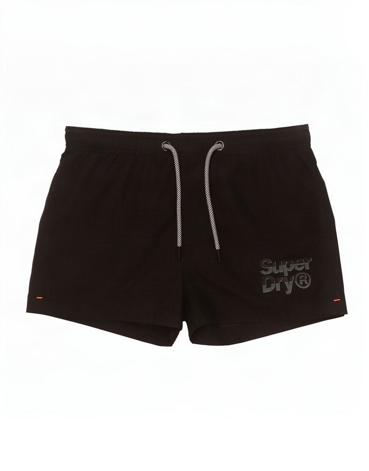 Superdry Herren-Badeshorts mit Grafik, groß, aus schwarzem Polyester