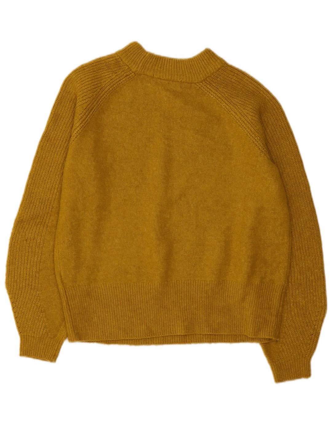MARKS & SPENCER Womens Crop Turtle Neck Jumper Sweater UK 10 Small Yellow