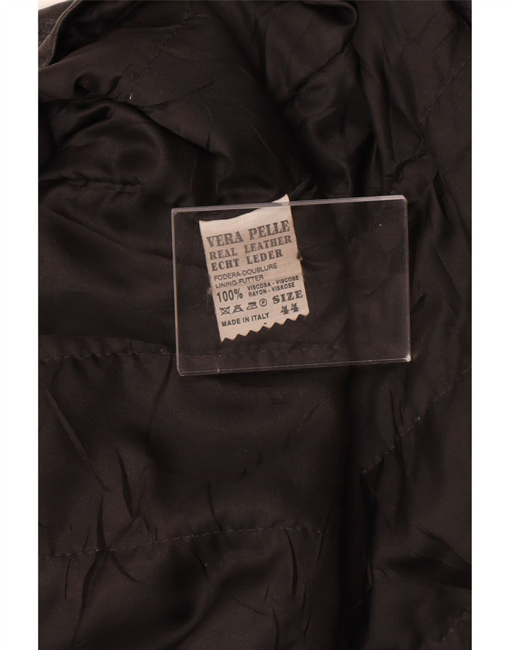 Vintage Damen Lederjacke IT 44 Mittelschwarzes Leder