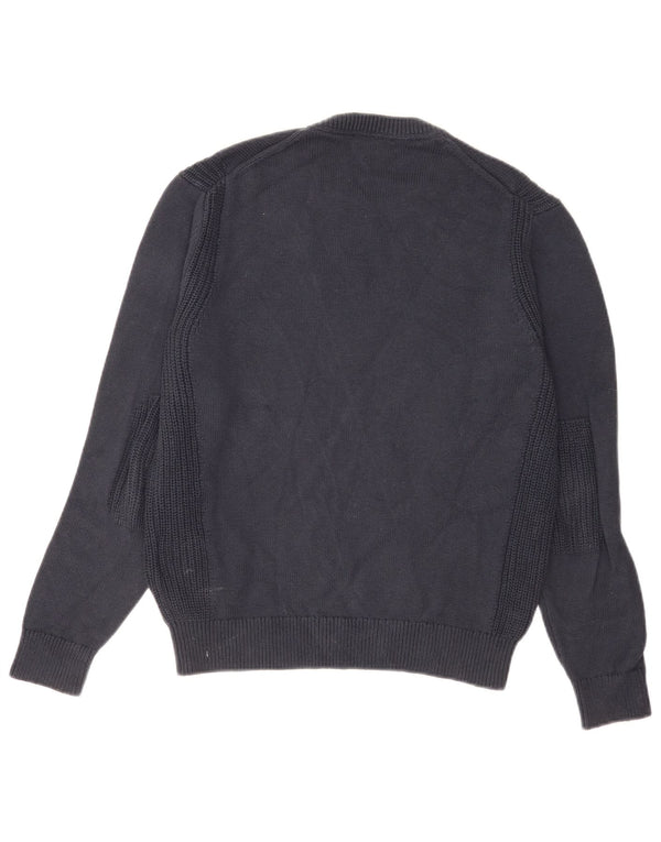 Hackett Herren-Pullover mit Rundhalsausschnitt, Größe S, marineblaue Baumwolle