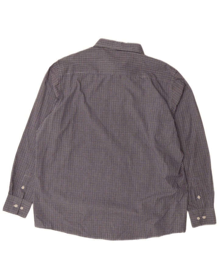 PIERRE CARDIN Herrenhemd 4XL Marineblaues Gingham-Polyester