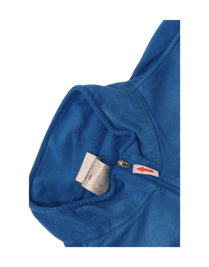 Adidas Damen Loose Fit Zip Neck Top Langarm Mittelblaues Polyester
