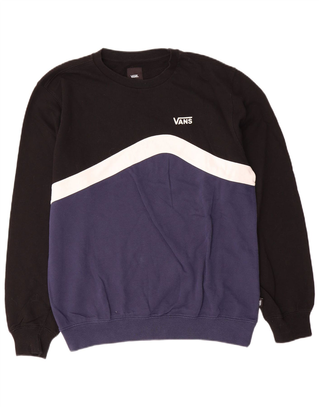 Vans Herren-Sweatshirt, Pullover, Größe S, Schwarz, Colourblock-Baumwolle