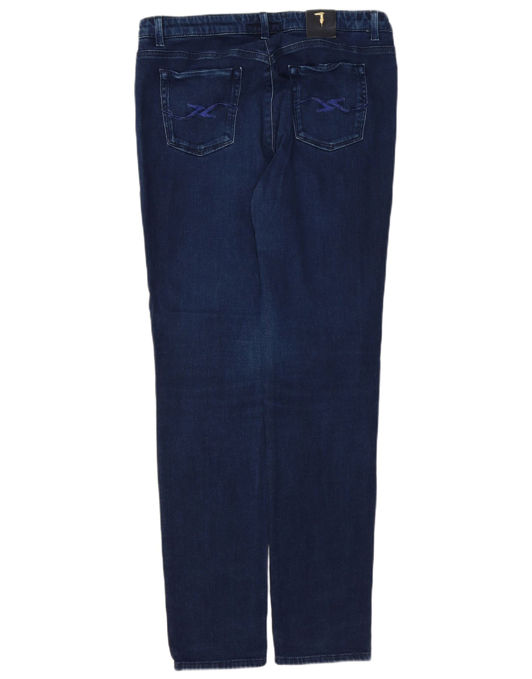 TRUSSARDI Damen Slim Jeans IT 49 XL W35 L32 Marineblau Polyester