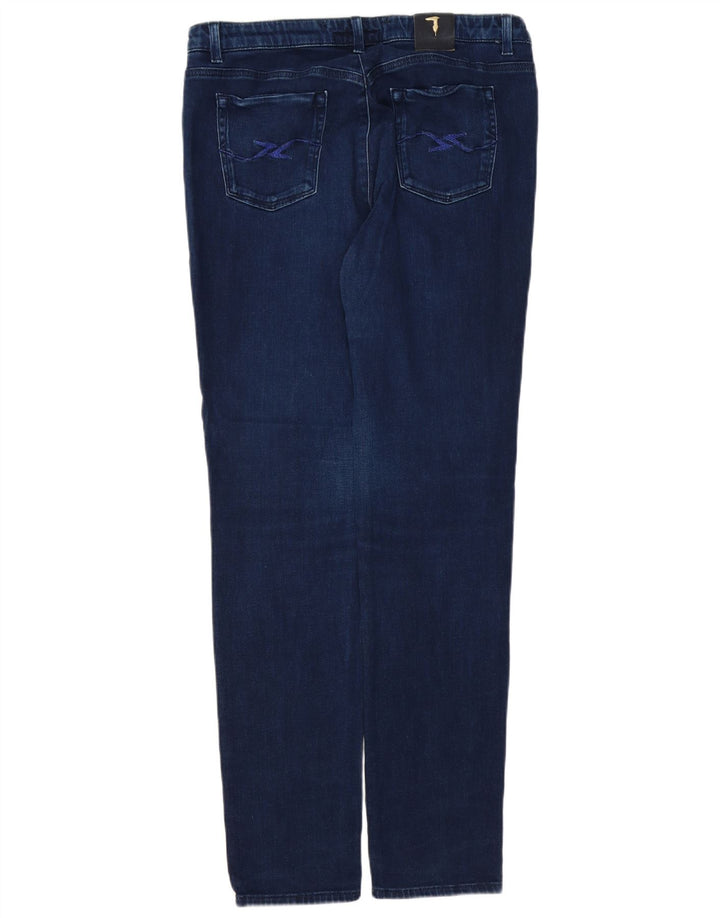TRUSSARDI Damen Slim Jeans IT 49 XL W35 L32 Marineblau Polyester