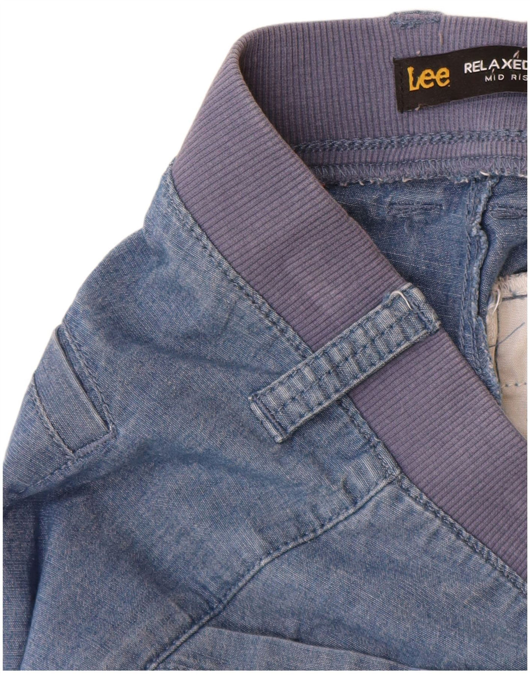 Lee Damen Bermuda Mid Rise Cargo Shorts US 10 Large W30 Blaue Baumwolle