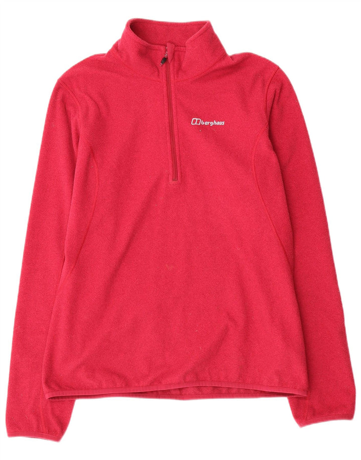BERGHAUS Damen-Fleecepullover mit Reißverschluss am Hals, UK 16, Größe L, rosa, Polyester