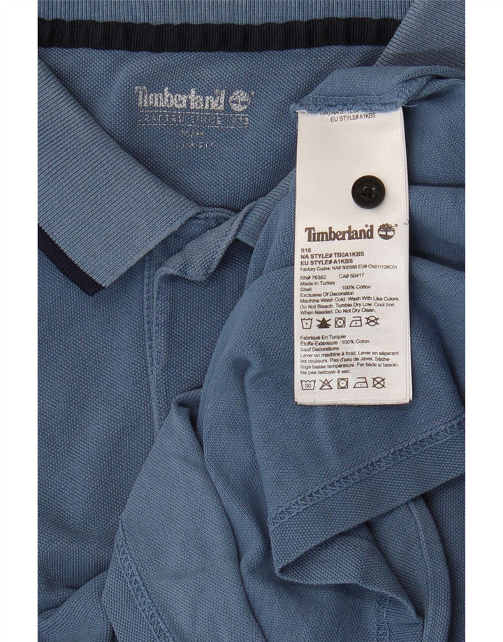 Timberland Slim Fit Poloshirt für Herren aus mittelblauer Baumwolle