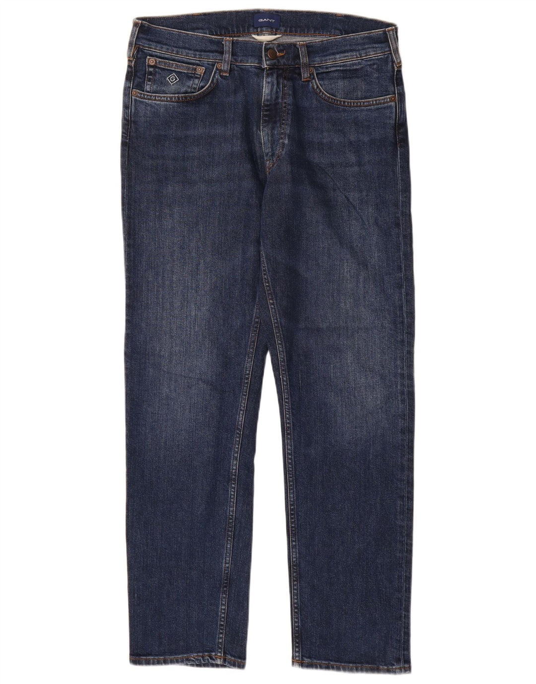 Gant Herren Straight Jeans W32 L30 Marineblaue Baumwolle