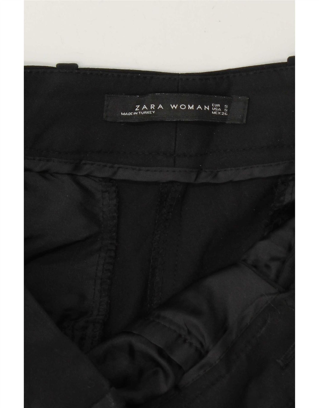 Zara Slim Chino-Hose für Damen, Größe S, W26, L27, Schwarz