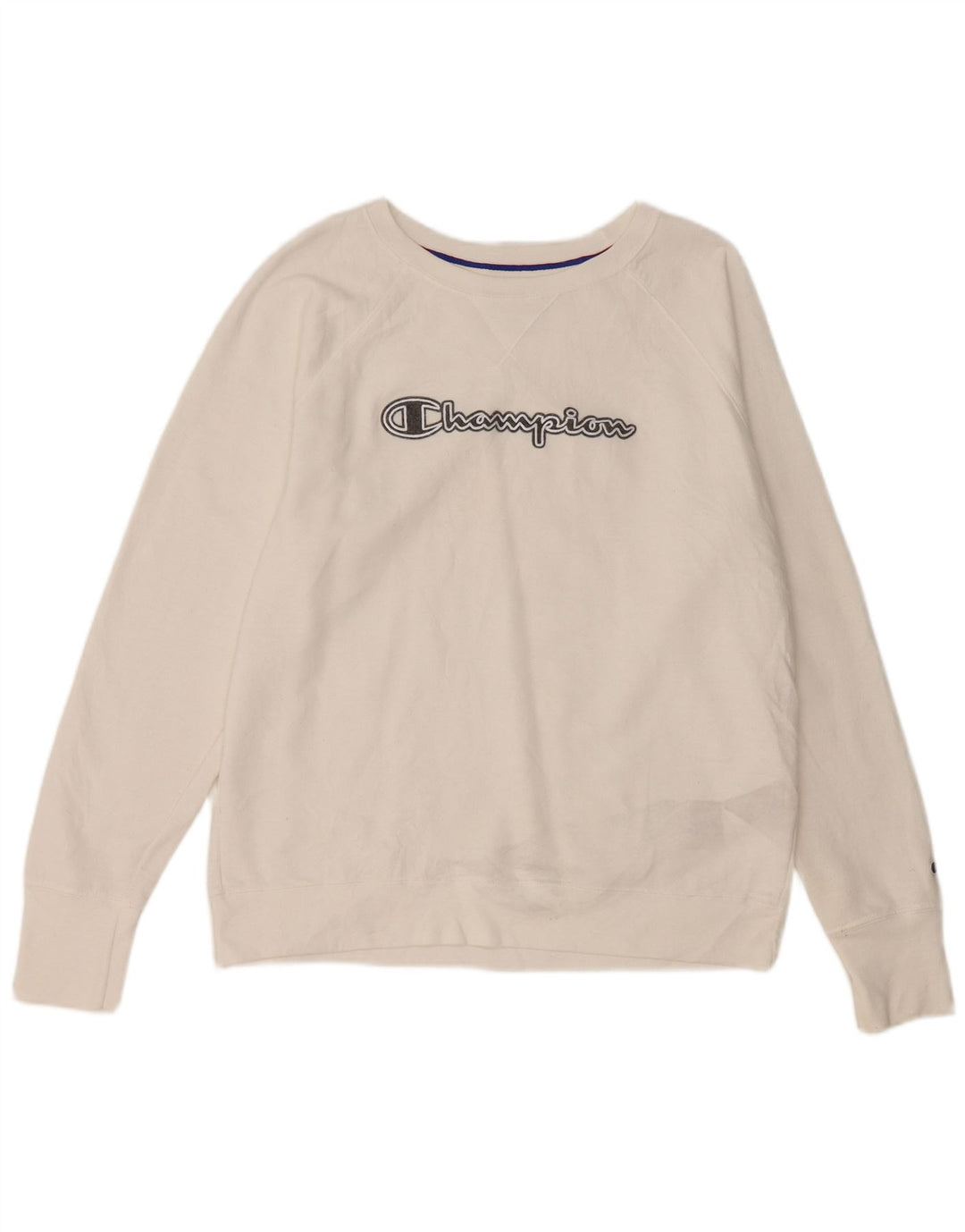 Champion Damen-Sweatshirt mit Grafik, UK 16, Größe L, Weiß, Polyester