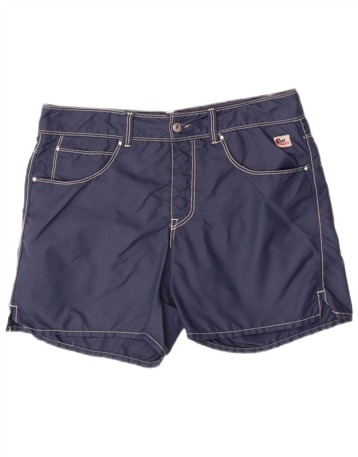 ROY ROGERS Herren-Freizeitshorts IT 48 Medium W34 Marineblaues Polyamid