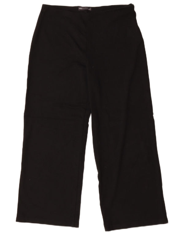 Marks & Spencer Damen-Freizeithose mit weitem Bein, UK 14, Größe L W32 L28, Schwarz