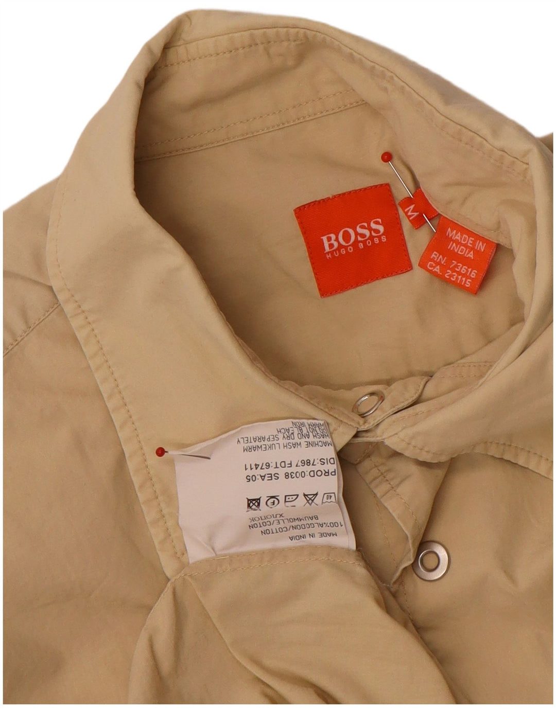 Hugo Boss Herren Kurzarmhemd Mittelbeige Baumwolle