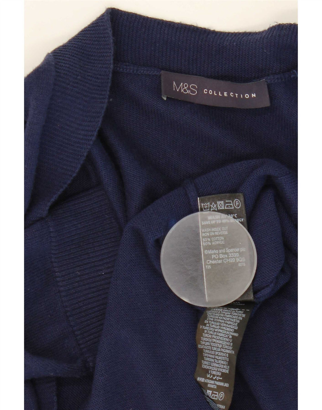 Marks & Spencer Damen Longline-Cardigan-Pullover UK 12 Medium Navy Blue