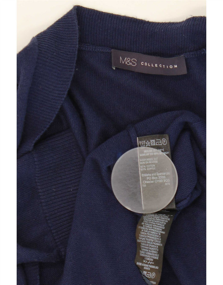 Marks & Spencer Damen Longline-Cardigan-Pullover UK 12 Medium Navy Blue