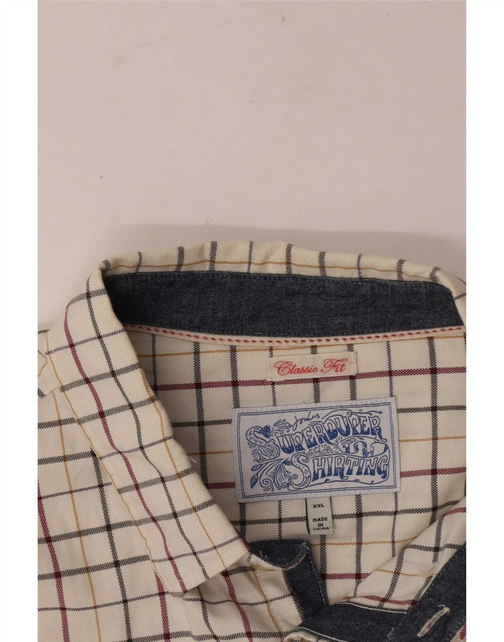 Joules Herren-Hemd mit klassischer Passform, 2XL, gebrochenes Weiß, kariert