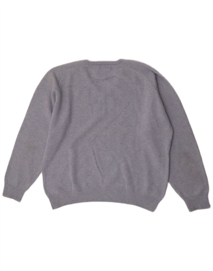 Kappa Herren-Pullover mit V-Ausschnitt, 2XL, blaue Schurwolle