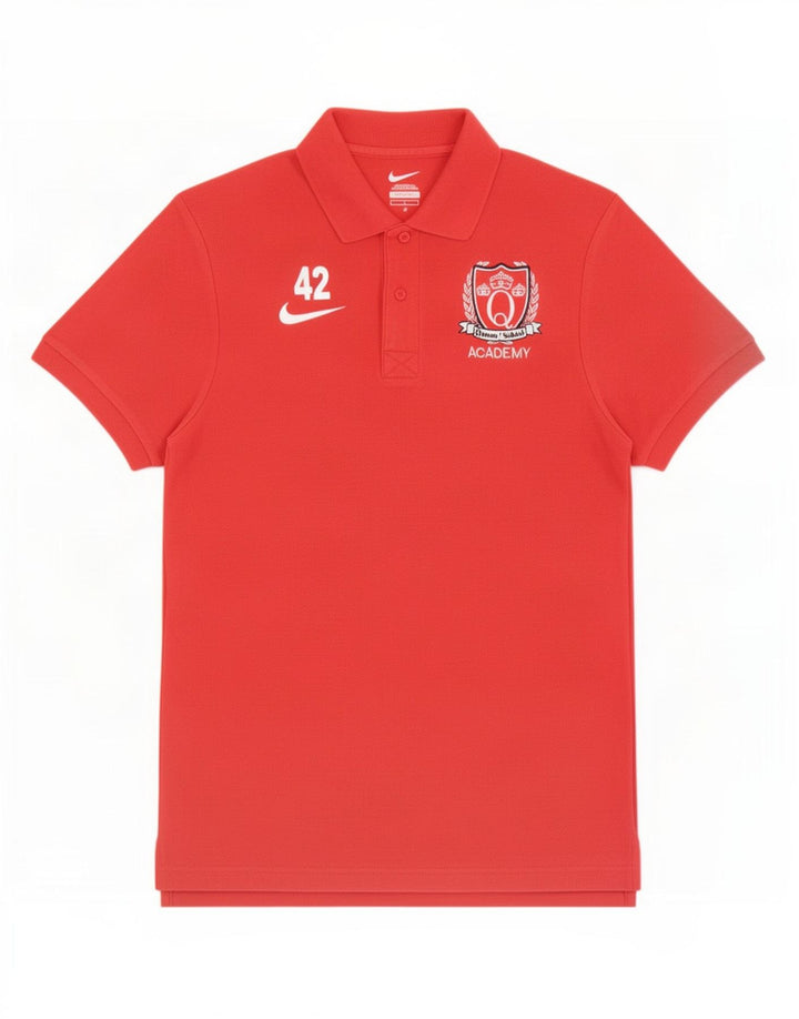 Nike Herren-Poloshirt mit Grafik, Größe S, rote Baumwolle