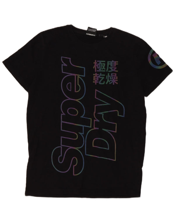 Superdry Mens Graphic T-Shirt Top Medium Black Cotton