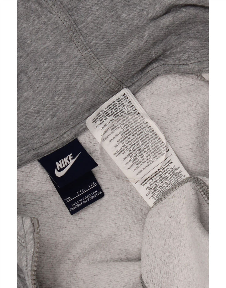 Nike Herren-Kapuzenpullover mit Reißverschluss, 2XL, graue Baumwolle