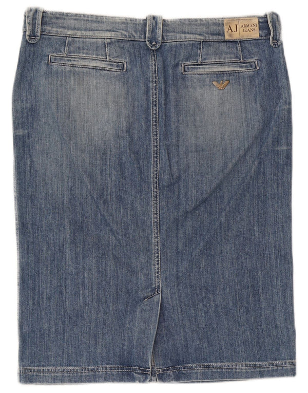 Armani Damen Jeansrock UK 16 Large W34 Blaue Baumwolle