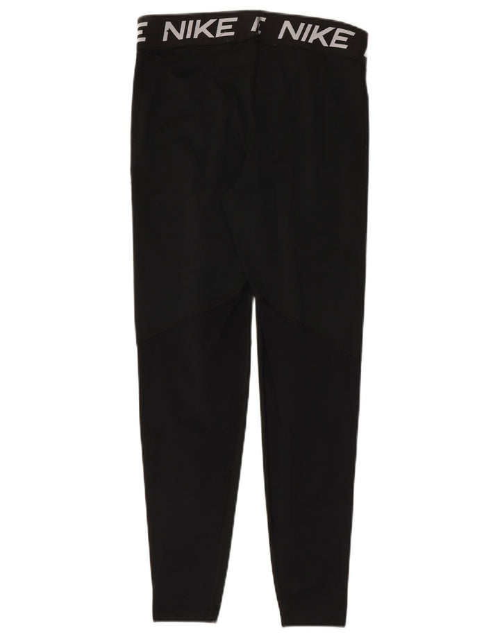 Nike Damen Dri Fit Graphic Leggings UK 14 Large Schwarz Polyester