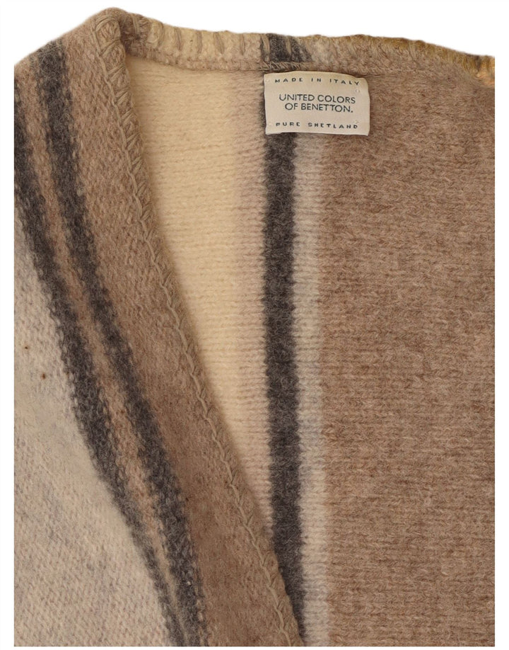 Benetton Damen-Cardigan, ärmellos, UK-Gr. 16, Größe L, mehrfarbig, Wolle