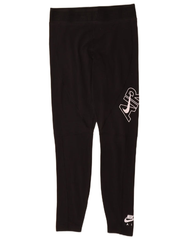 Nike Womens Graphic Leggings UK 12 Mittelschwarze Baumwolle