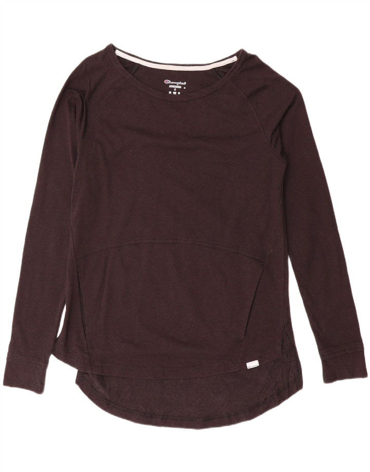 CHAMPION Womens Top Long Sleeve UK 10 Small Black Polyester