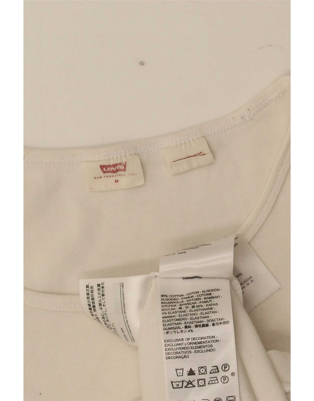Levi's Damen T-Shirt Top UK 12 Mittelweiße Baumwolle