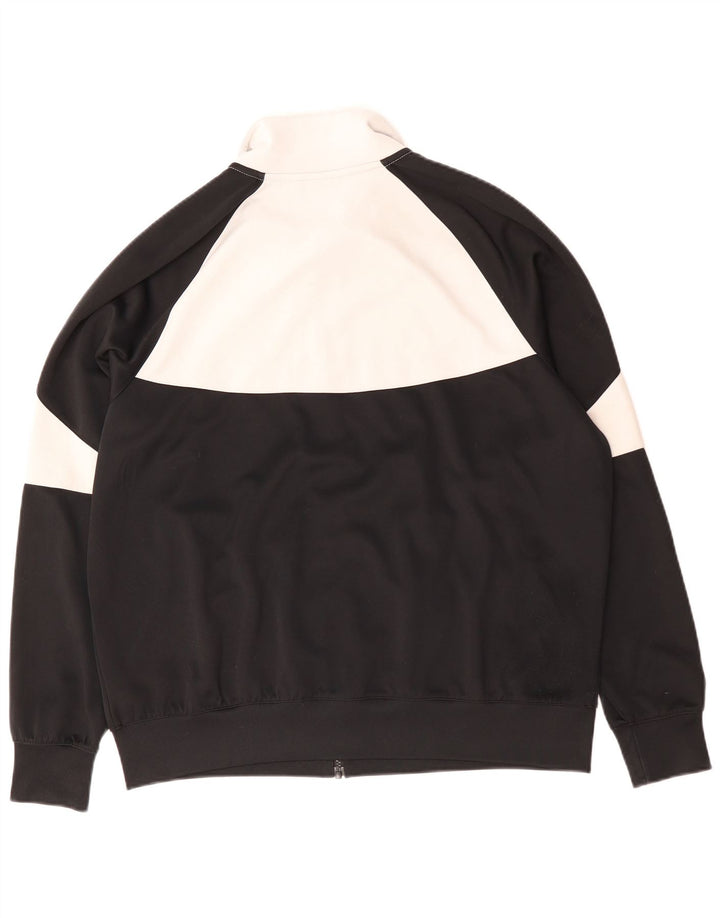 Nike Herren-Trainingsanzug-Top-Jacke aus mittelschwarzem Colourblock-Polyester