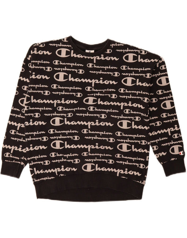 Champion Sweatshirt-Pullover mit Grafik für Mädchen, 15–16 Jahre, 2XL, Schwarz