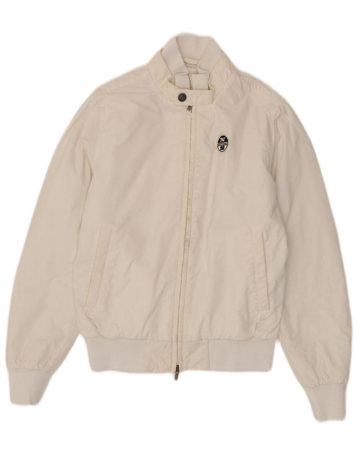 North Sails Herren Bomberjacke UK 36 Small Weiß Polyamid