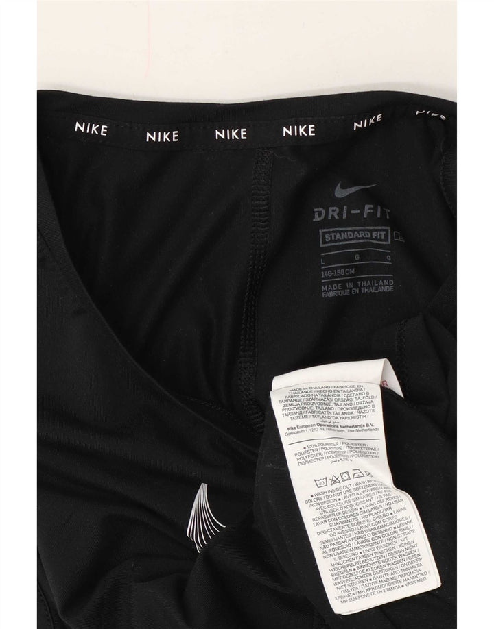 Nike Dri Fit Grafik-Trägershirt für Mädchen, 12–13 Jahre, Größe L, Schwarz, Polyester