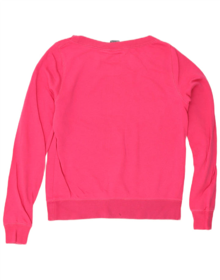 Nike Womens Graphic Sweatshirt Pullover UK 12 Mittelrosa Baumwolle