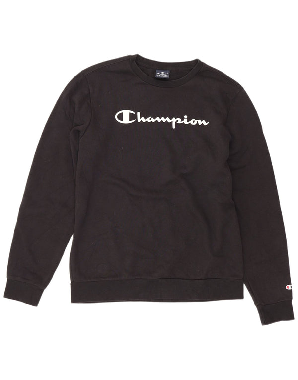 Champion Jungen-Sweatshirt mit Grafik, 15–16 Jahre, 2XL, Schwarz, Baumwolle, Sport