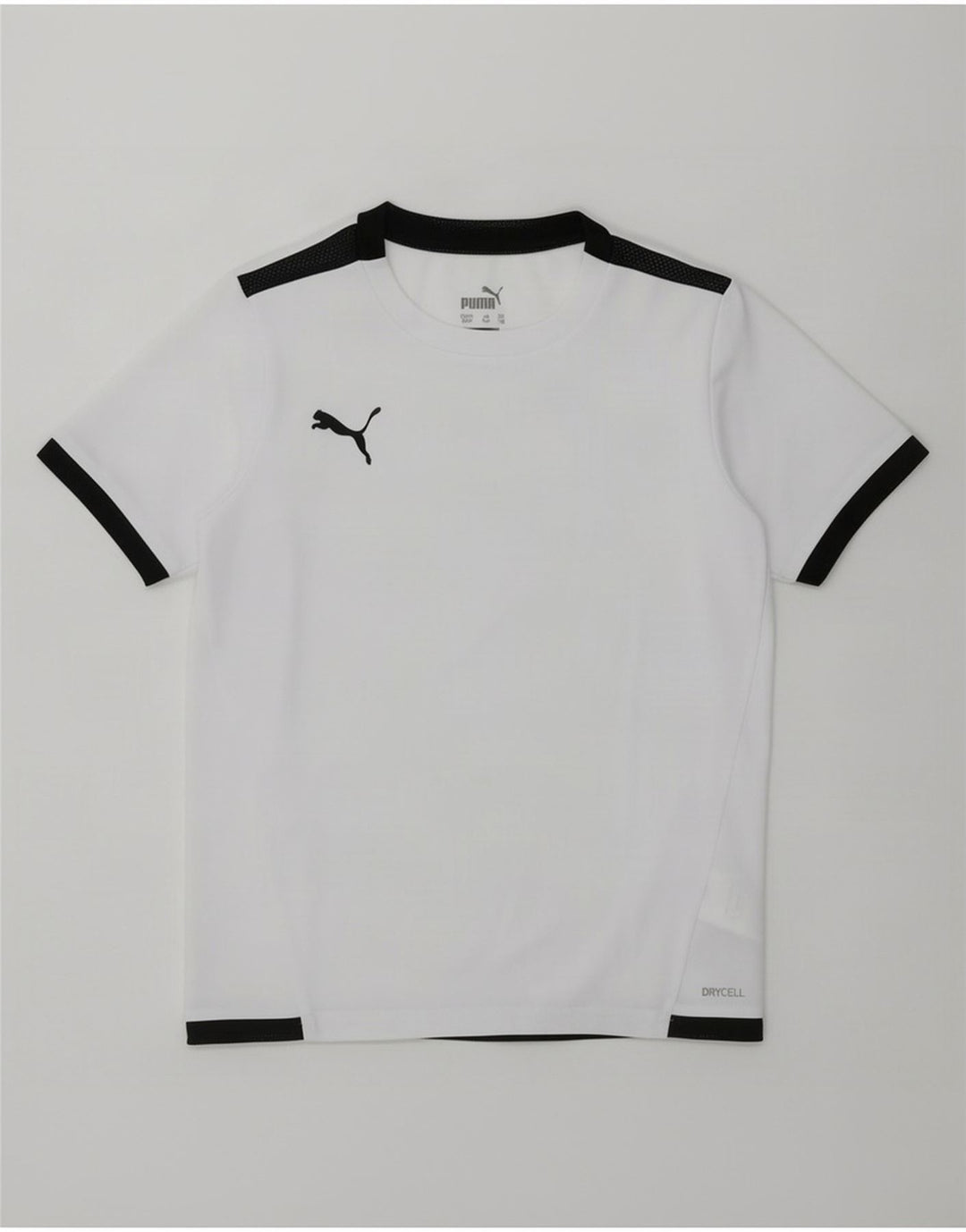 Puma T-Shirt für Jungen, 7–8 Jahre, weißes Colourblock-Polyester