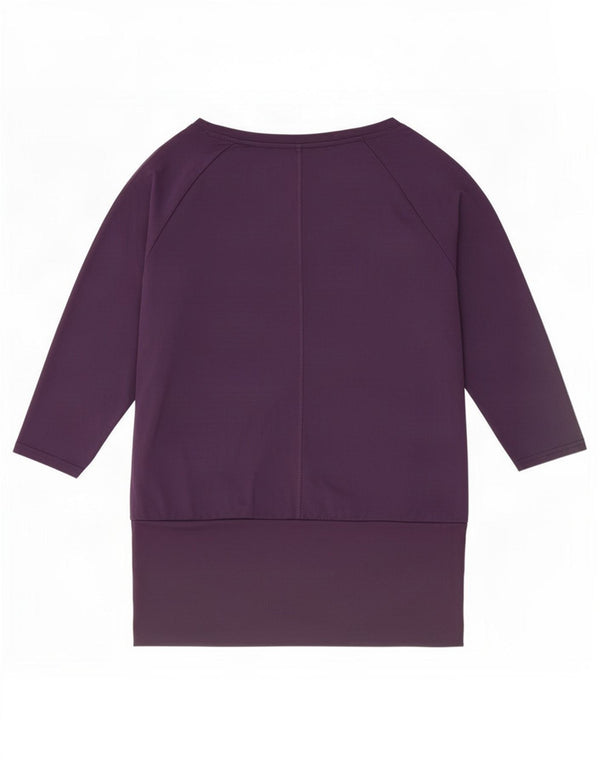 Adidas Damen Climalite Übergroßes Top 3/4 Ärmel UK 12/14 Medium Lila