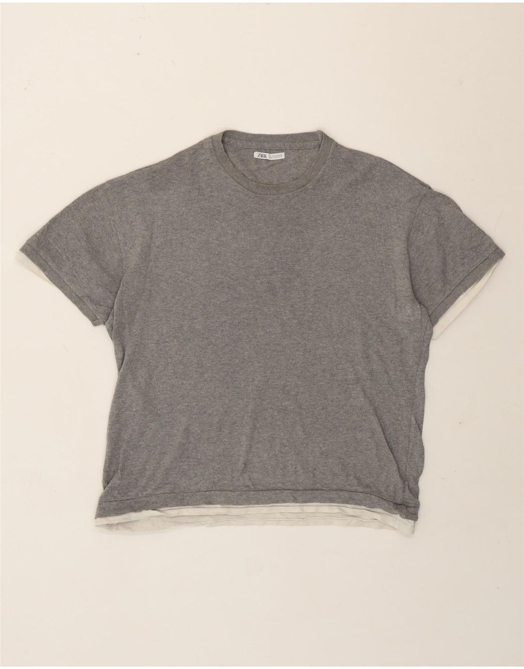 Zara Herren T-Shirt Top Small Grau