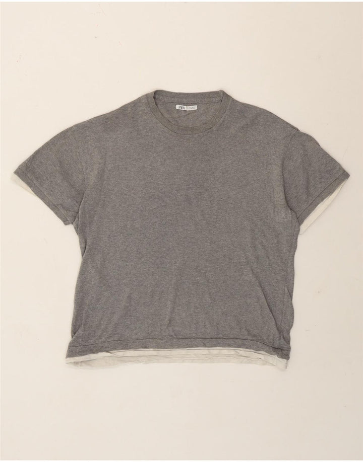 Zara Herren T-Shirt Top Small Grau