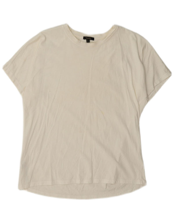 Massimo Dutti übergroßes T-Shirt für Damen, UK 10, Größe S, weiße Baumwolle