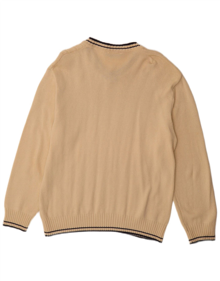 Jeanagers Herren-Pullover mit V-Ausschnitt, groß, beige Baumwolle