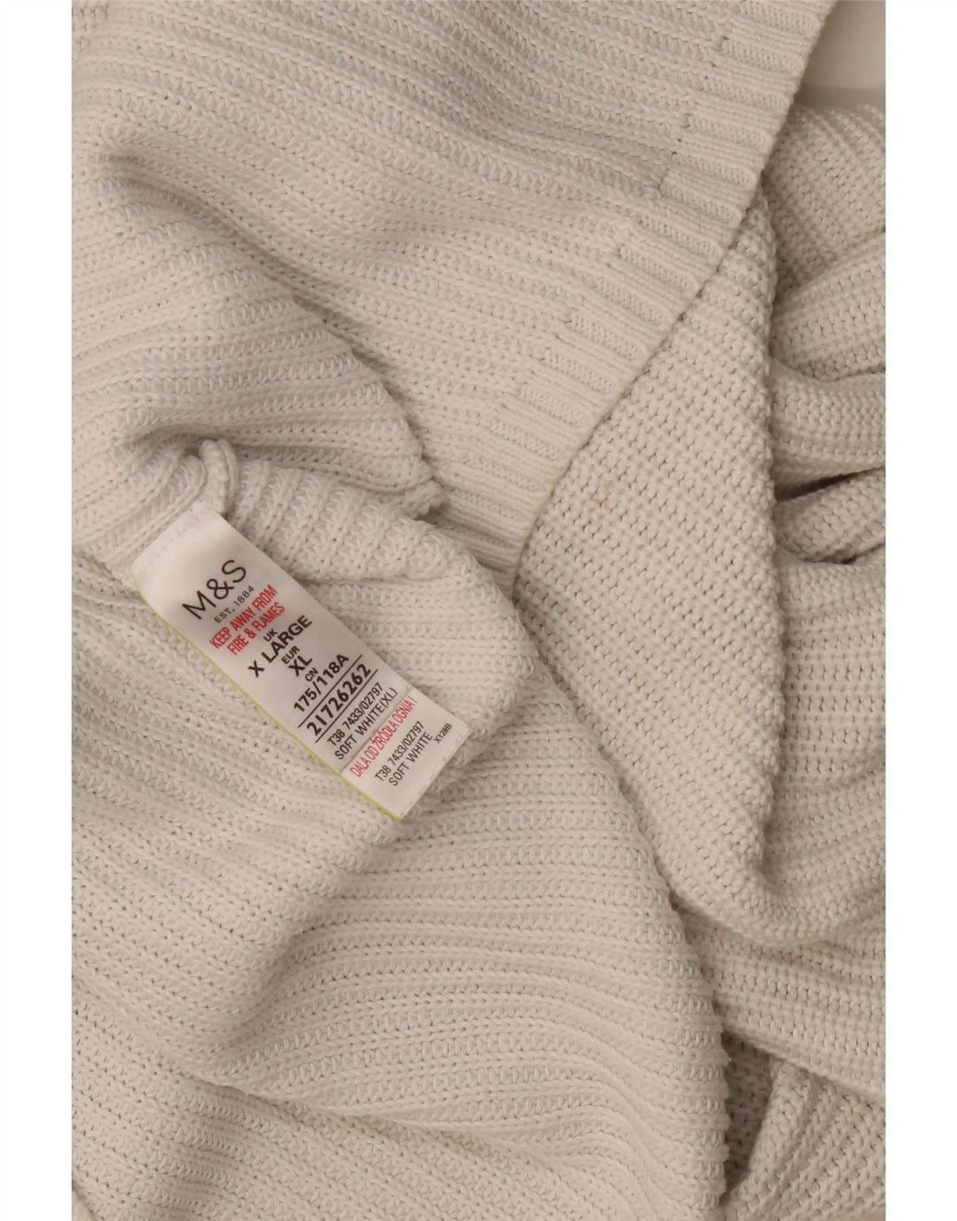 Marks & Spencer Damen-Pullover, übergroß, Rundhalsausschnitt, Gr. 18, XL, Weiß