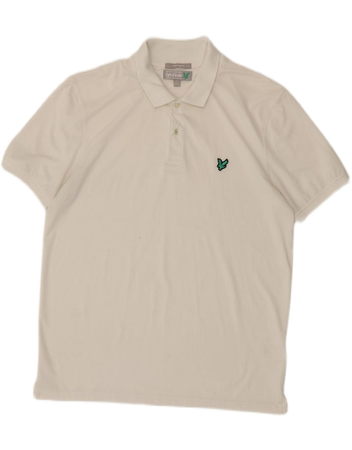 Lyle & Scott Herren-Poloshirt, groß, weißes Polyester