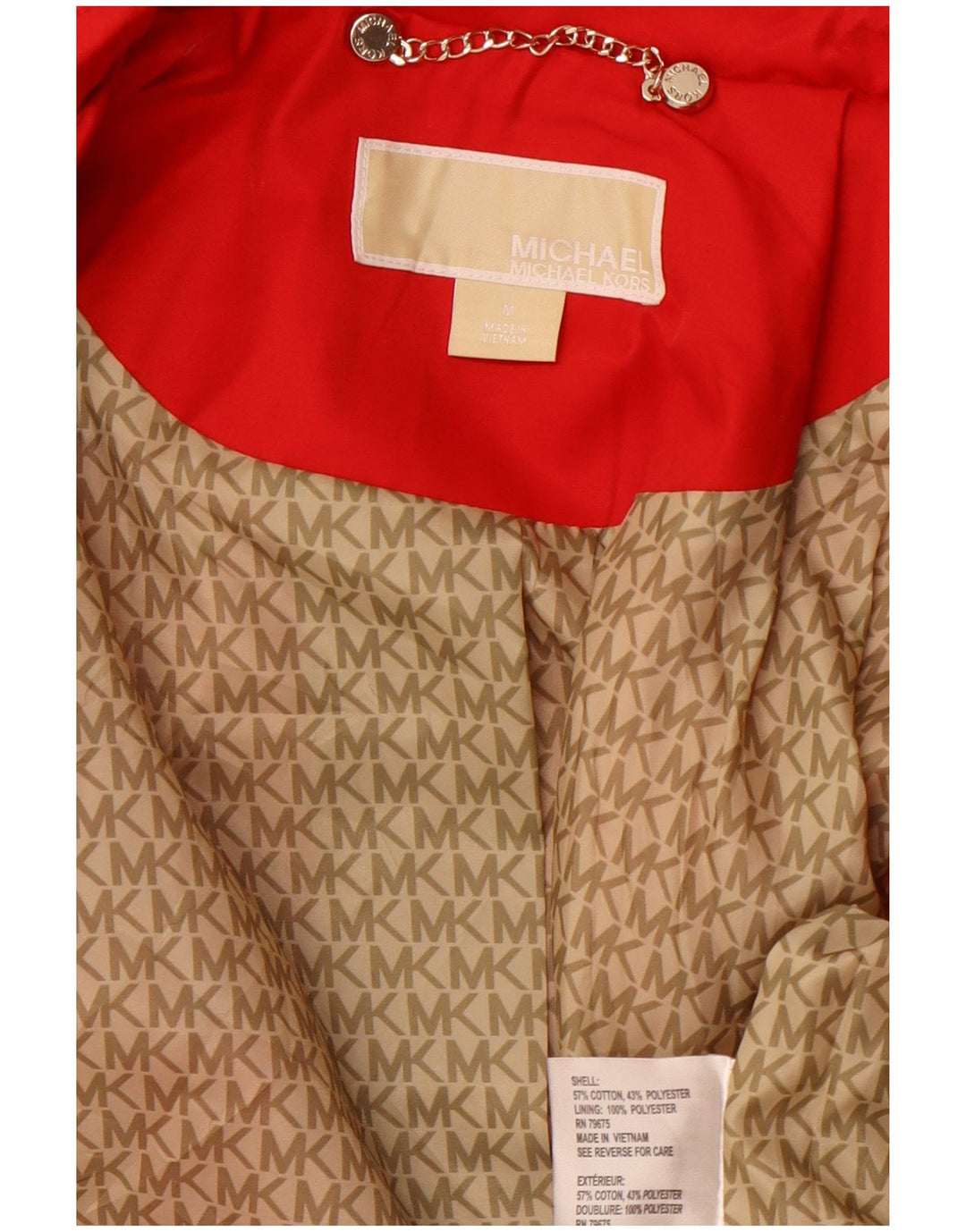 MICHAEL KORS Damen Trenchcoat UK 12 Mittelrote Baumwolle