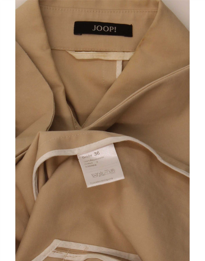Joop Damen Mantel EU 36 Small Beige Baumwolle