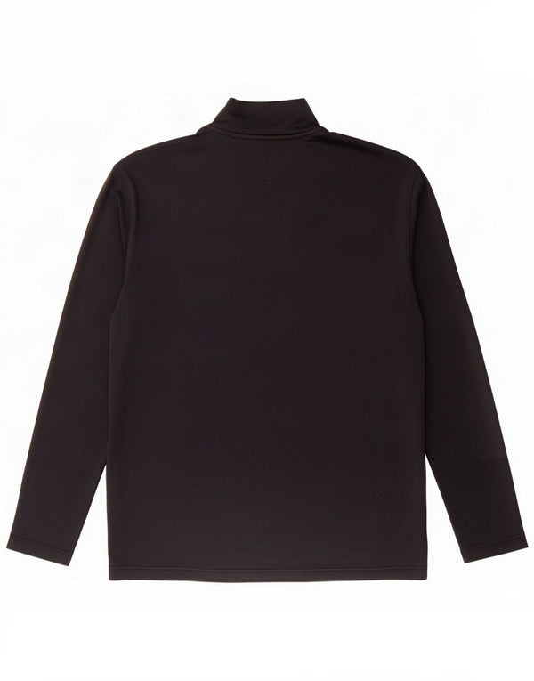 Tommy Hilfiger Herren-Top mit Reißverschluss, langärmelig, großes schwarzes Polyester