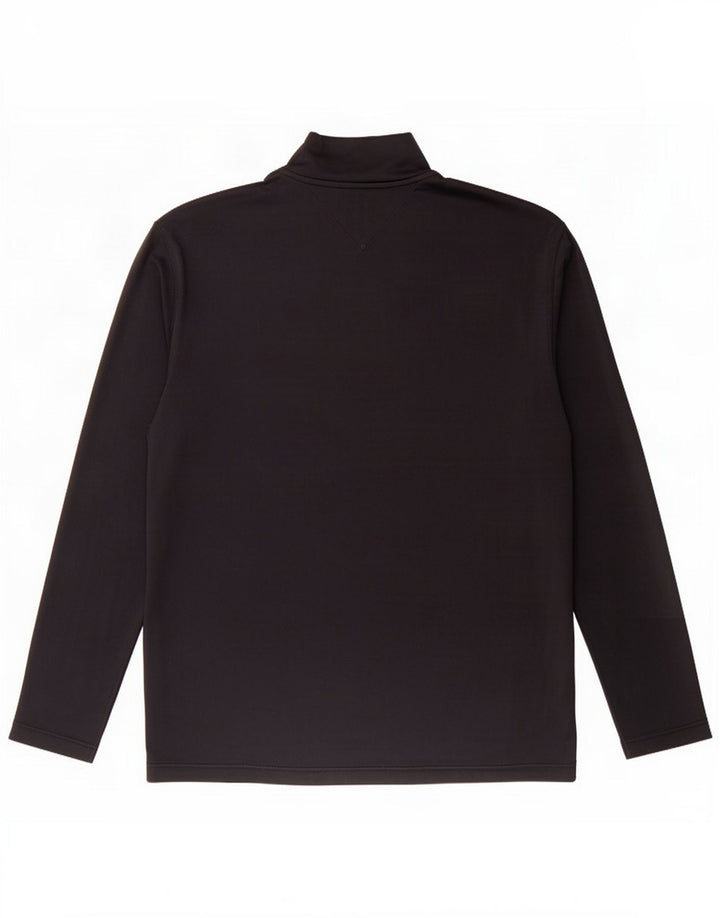 Tommy Hilfiger Herren-Top mit Reißverschluss, langärmelig, großes schwarzes Polyester
