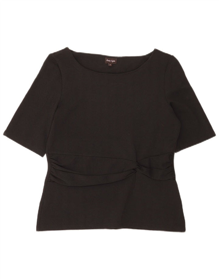 Phase Eight Damen-Blusenoberteil UK 14 Mittelschwarzes Polyester
